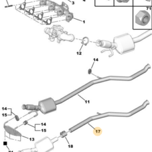 Marmitta centrale Peugeot 206 2.0 HDI