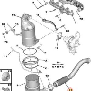 Marmitta scarico anteriore flessibile Peugeot 308 Citroen C4 Jumpy 9673664580