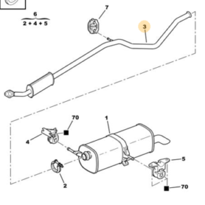 Marmitta scarico centrale Peugeot 307 1.6 benzina 9809851780