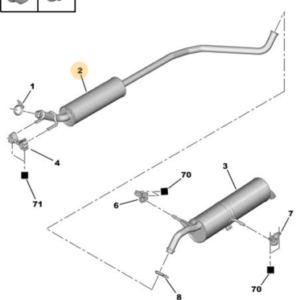 Marmitta scarico centrale Peugeot 308 3008 1.6 benzina EP6