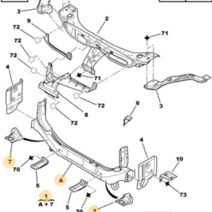 Traversa inferiore frontale Peugeot 4007 Mitsubishi Outlander