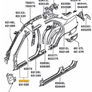 Lamierato sottoporta sinistro Mitsubishi Lancer Evo X 5311B457