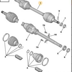 Semiasse albero trasmissione sinistro Peugeot Ranch Partner Citroen Berlingo