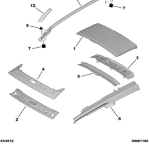 Profili alluminio posteriori barre tetto Citroen C5 SW X7