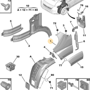 Parafango anteriore destro Peugeot Boxer - Citroen Jumper - Fiat Ducato