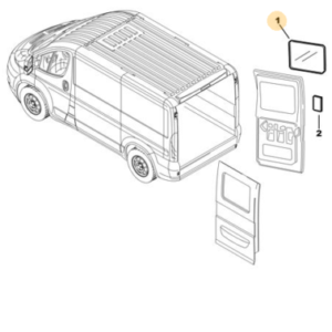 Vetro porta posteriore destra Peugeot Boxer Citroen Jumper Fiat Ducato