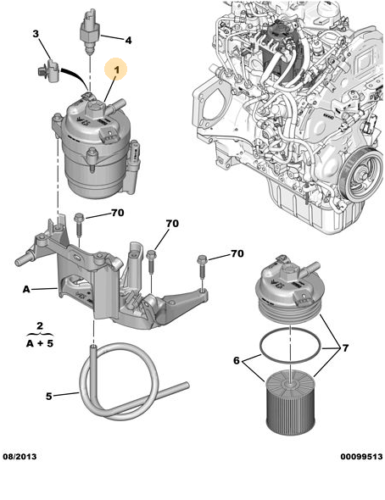 Filtro gasolio completo Citroen Peugeot Opel 1.6 2.0 HDI E6 - PontSport di  Pontiggia Alan