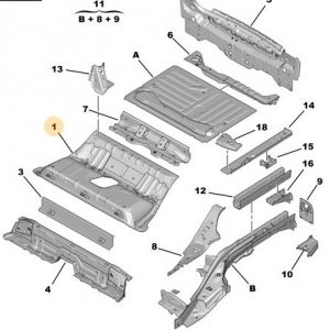 Pianale posteriore Peugeot 3008 New Hybrid Citroen C5 Air Cross