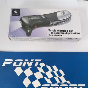 Torcia elettrica con misuratore di pressione gomme manometro multiuso Peugeot