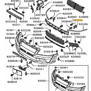 Staffa supporto paraurti anteriore sinistro Mitsubishi Lancer Evolution 7