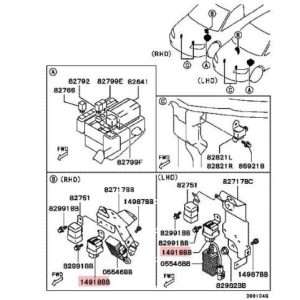Rele pompa benzina fuel pump Mitsubishi Lancer Evo 7 8 9 MR514694