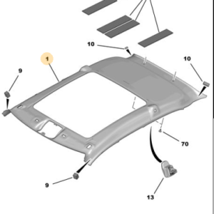 Sottotetto capo roof cielo Citroen C3 B618 con vetro padiglione 98118574BJ