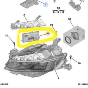 Centralina luci lampada led destra Peugeot 508 (R8) 1638036980