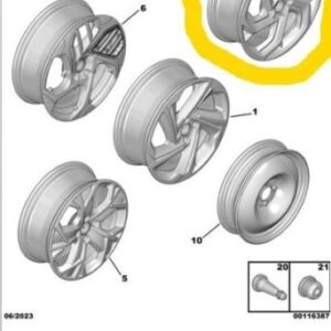 Cerchio in lega Namaka DS 3 Crossback (benzina ed elettrica) 7xJ18 98305761PD