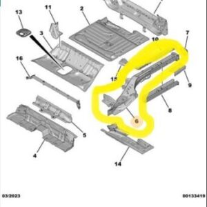 Longarone pianale posteriore sinistro Peugeot 508 Phev Berlina e SW 1638115480
