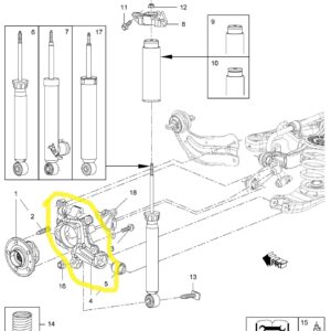 Mozzo braccio sospensione posteriore destro Vauxhall Opel Insigna-A G09 23432063
