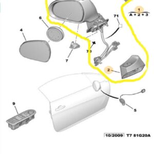 Retrovisore esterno sinistro ripiegabile elettricamente riscaldato Peugeot 308 CC 8153YF