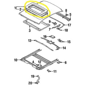 Vetro tetto apribile Citroen C-Crosser Mitsubishi Outlander 1643575080 MW400246