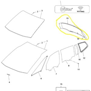 Vetro lunotto posteriore privacy sistema antenna finestrino Opel Zafira C 13405247