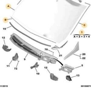 Parabrezza completo di guarnizioni Peugeot 108 Citroen C1 1614258080