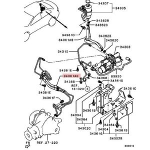 Tubi differenziale posteriore diff controll rear Mitsubishi Lancer Evo 3520A049