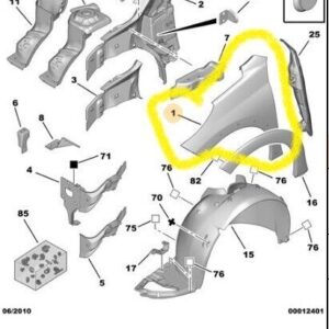 PARAFANGO ANTERIORE DESTRO PEUGEOT 207 7841V0