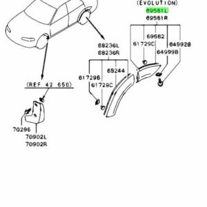 PROFILO POSTERIORE SINISTRO MITSUBISHI LANCER EVO 5 6 OVERFENDER OEM MR439109