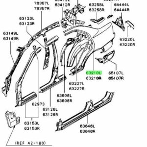 PARAFANGO POSTERIORE SINISTRO PANEL REAR LH MITSUBISHI LANCER EVO 5 6 MR414327