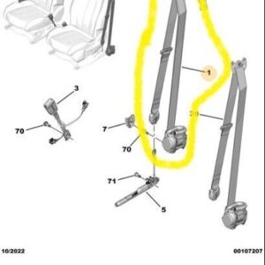 CINTURA DI SICUREZZA DESTRA 3008 5008 C5 AIRCROSS GRANDLAND X 98094638XX
