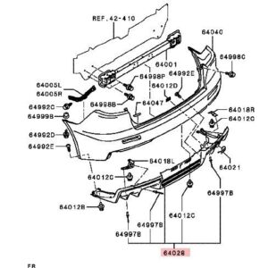 ESTRATTORE PARAURTI BUMPER POSTERIORE MITSUBISHI LANCER EVO X GSR RS 6410A852