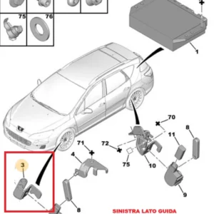 STAFFA SUPPORTO SX CALCOLATORE SOSPENS. VARIABILE PEUGEOT 407 CITROEN C6 527384