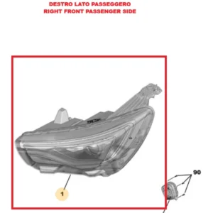 PROIETTORE LUCE FARO ANTERIORE DX STELLANTIS OPEL GRANDLAND X 3649412 YP00015580