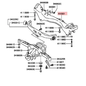SUBFRAME CROSSMEMBER POSTERIORE REAR MITSUBISHI LANCER EVO 5 6 7 8 9 MR510061