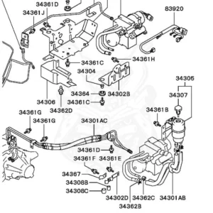 TUBO DIFFERENZIALE/POMPA AYC TUBE DIFF MITSUBISHI LANCER EVO 7 8 9 RS MR580038